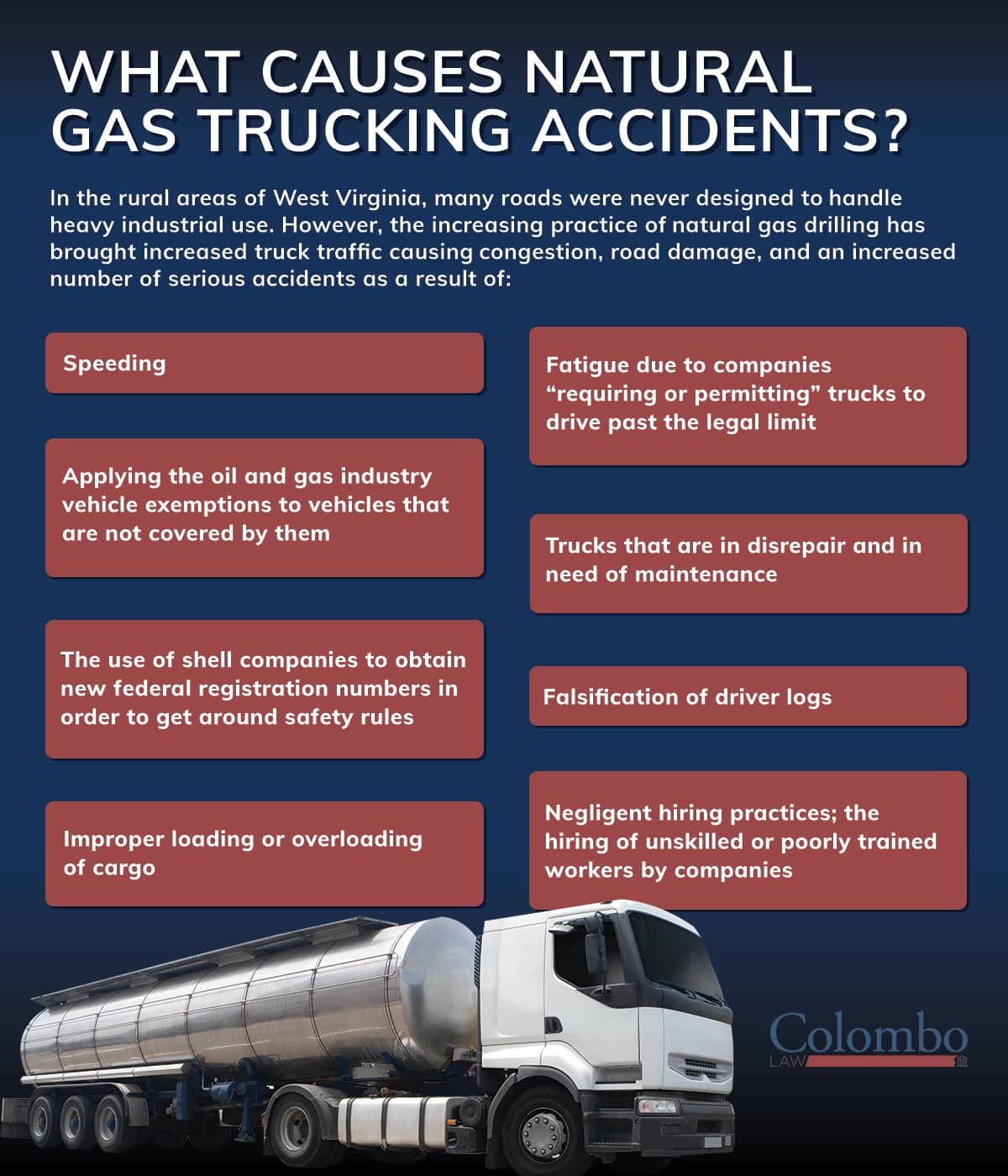 What Causes Natural Gas Trucking Accidents? | Colombo Law