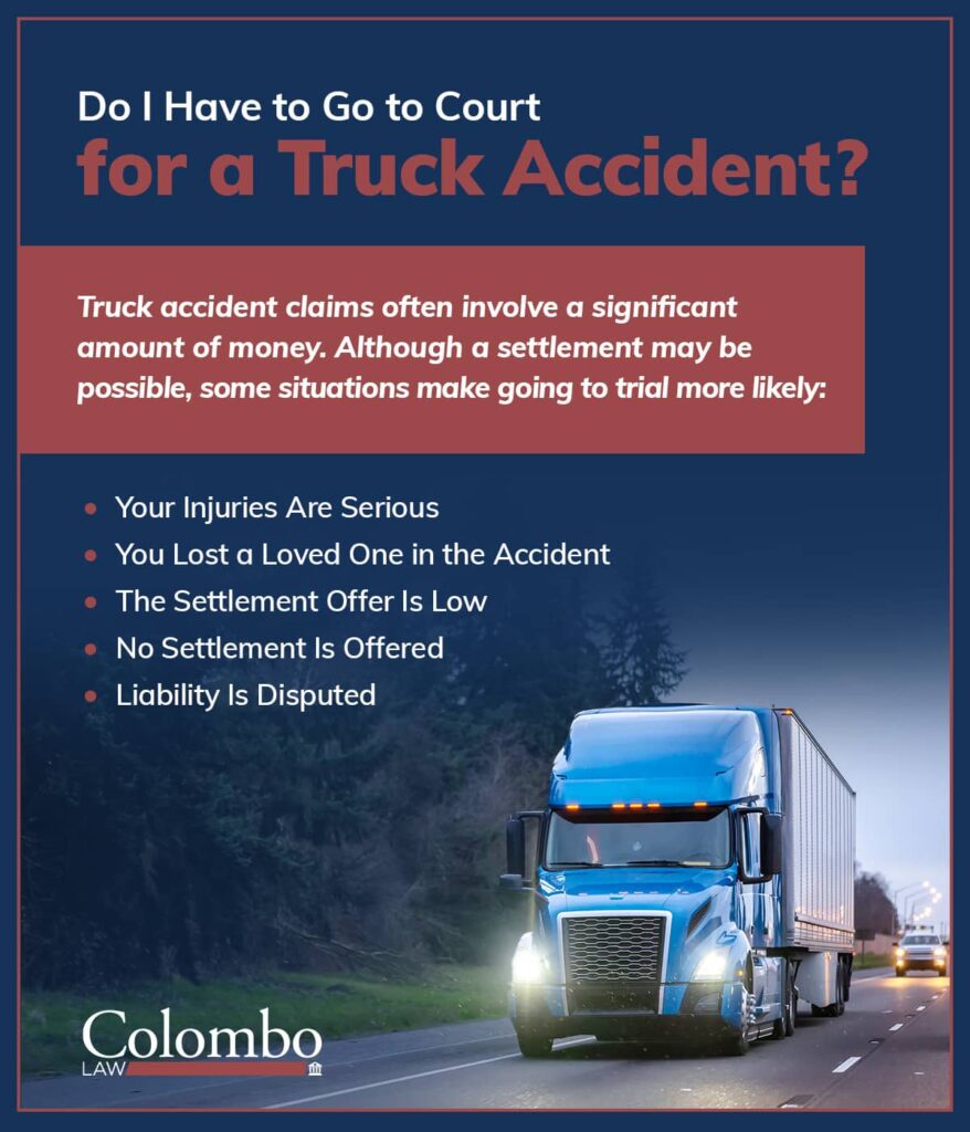 Do I have to go to court for a truck accident? | Colombo Law