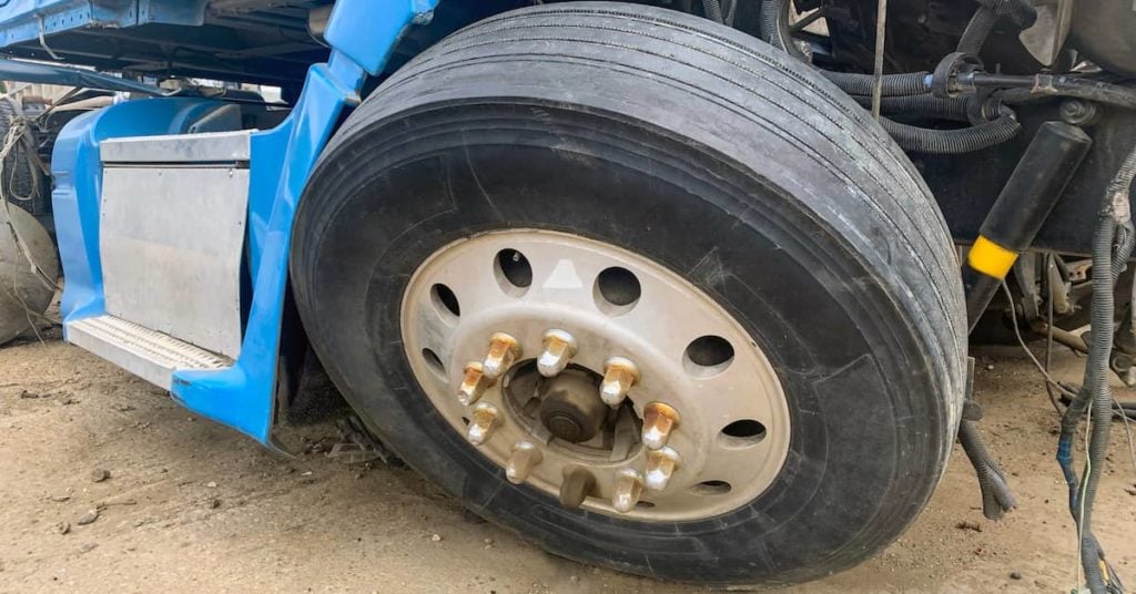 defective tire on an 18-wheeler