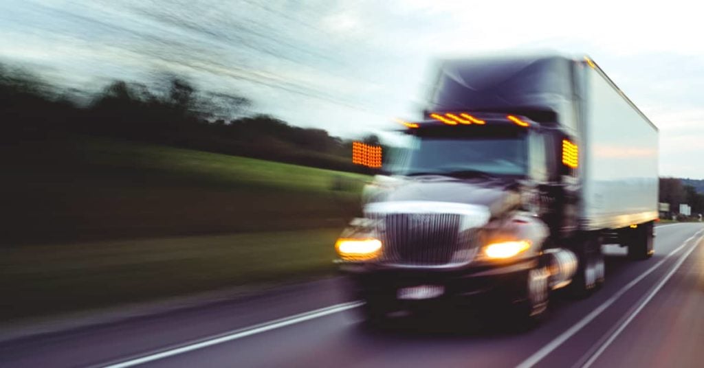 semi-truck speeding on highway