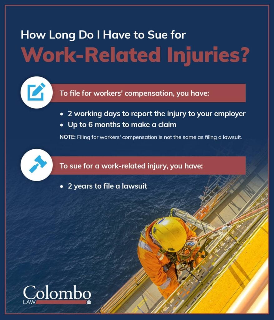 How long do I have to sue for work-related injuries? | Colombo Law