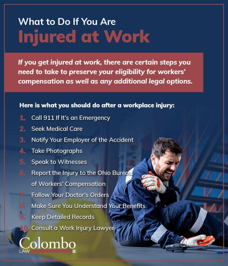 What to do if you are injured at work | Colombo Law
