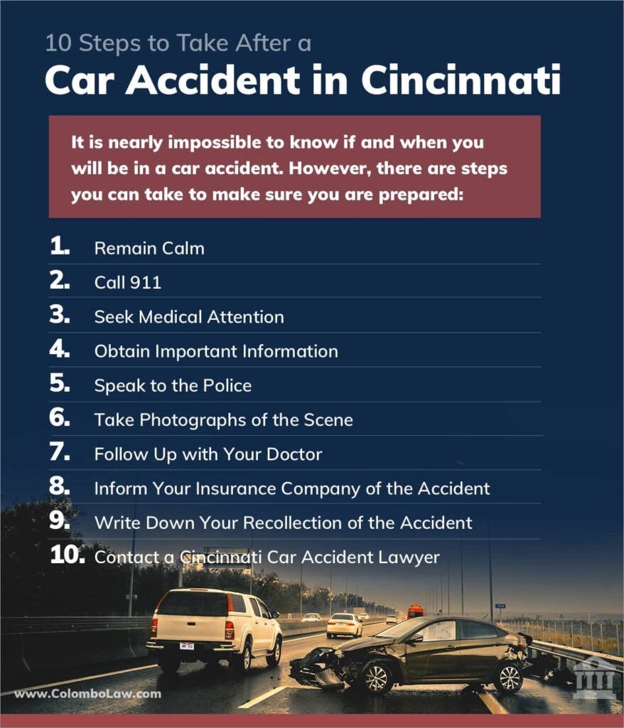 10 steps to take after a car accident in Cincinnati | Colombo Law
