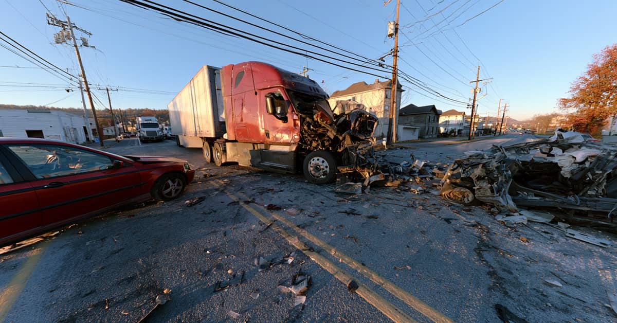 Aftermath of a catastrophic 18-wheeler accident in Morgantown, West Virginia | Colombo Law
