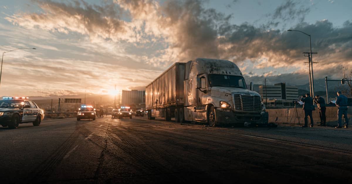 First responders and insurance investigators on the scene of a major truck accident in Ohio | Colombo Law